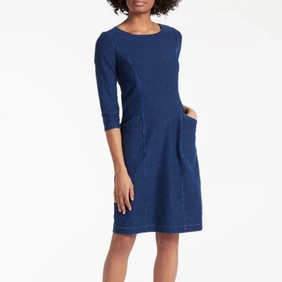 BODEN Trinity Jersey Dress in Dark Denim Size 8L - Picture 1 of 11